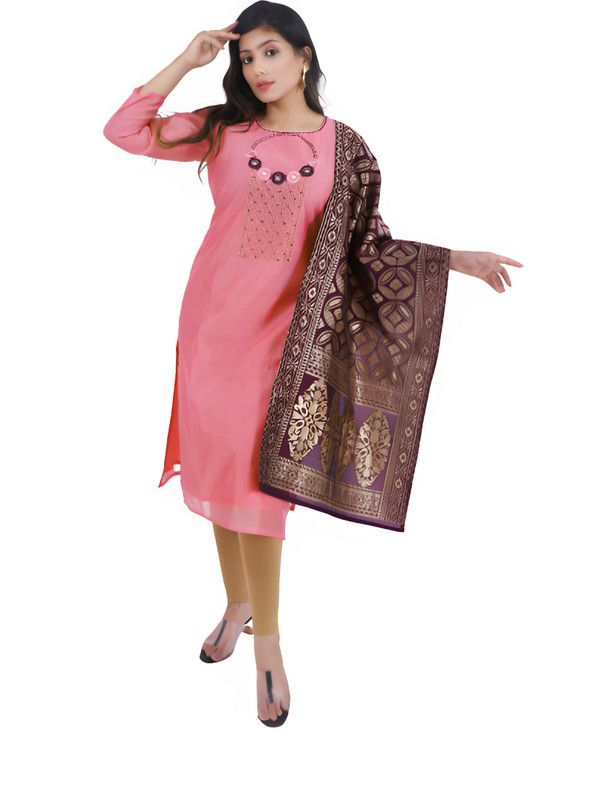 Women Kurta and Leggings Set Chanderi