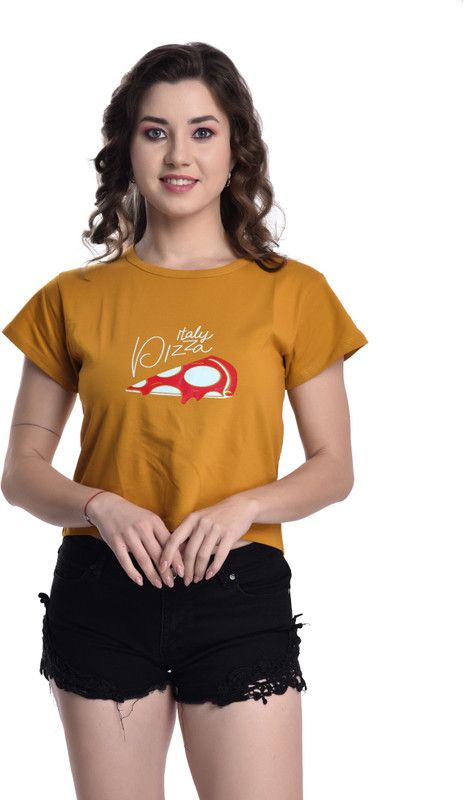Casual Regular Sleeves Striped Women Gold Top