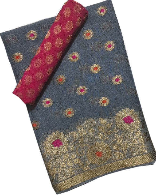 Woven Banarasi Viscose Rayon, Georgette Saree  (Red)