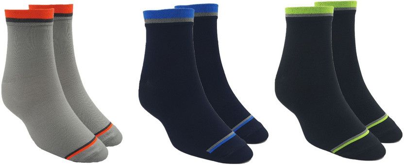 Unisex Striped Ankle Length  (Pack of 3)