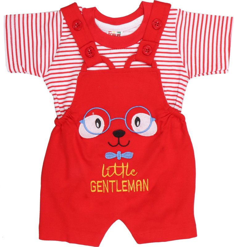 Dungaree For Baby Boys & Baby Girls Printed Pure Cotton  (Multicolor, Pack of 1)