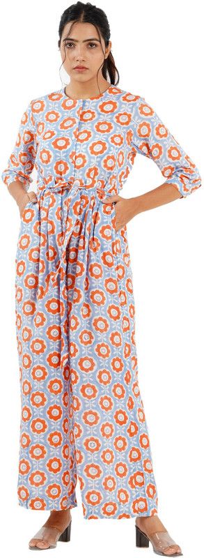 Floral Print, Self Design Women Jumpsuit