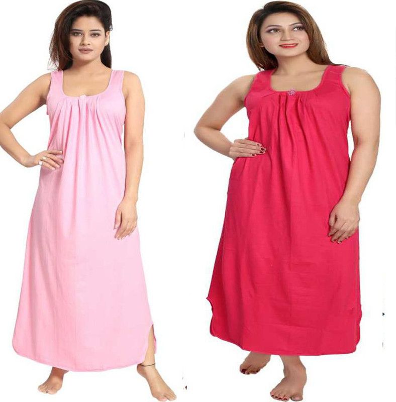 Women Night Dress  (Pink, Pink)
