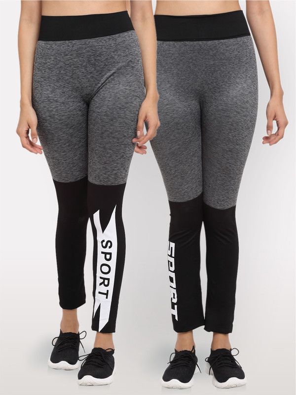 NEUDIS Ankle Length Western Wear Legging  (Grey, Printed)