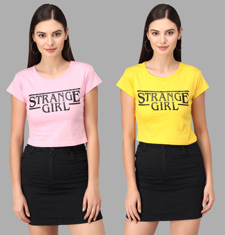 Pack of 2 Casual Regular Sleeves Printed Women Red, Pink Top