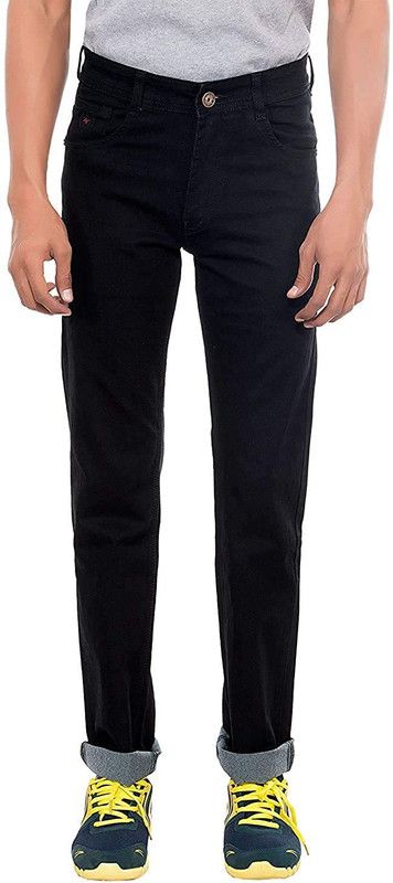 Tapered Fit Men Black Jeans