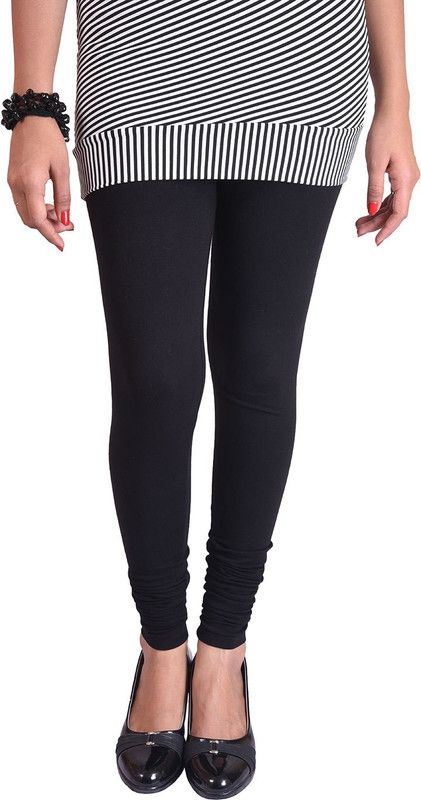 Mahadhi Churidar Ethnic Wear Legging  (Black, Solid)