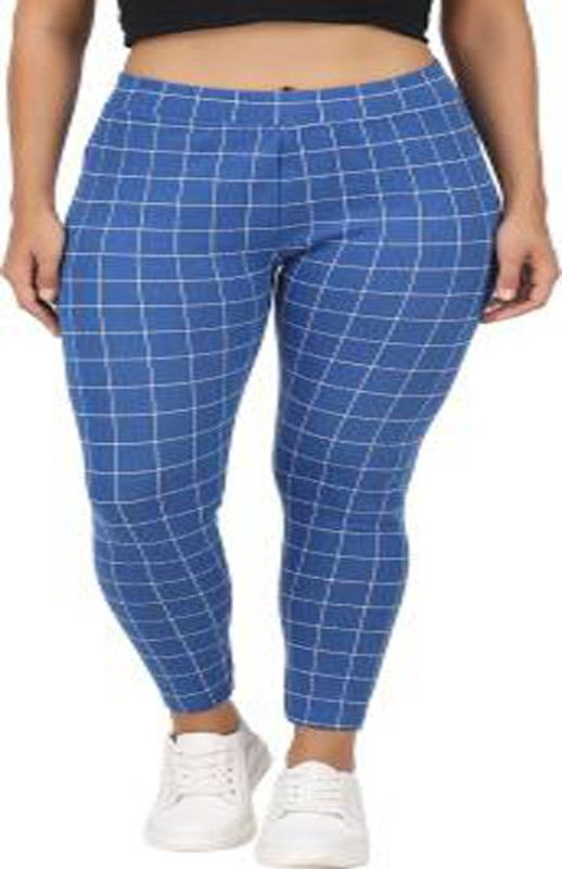 alif Blue Jegging  (Checkered)