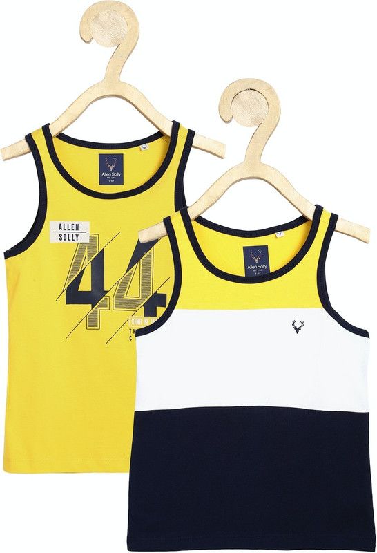 Vest For Boys Pure Cotton  (Yellow, Pack of 1)