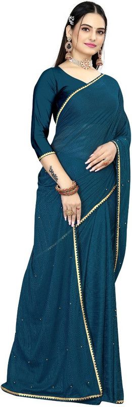 Embellished Assam Silk Chiffon Saree  (Multicolor)
