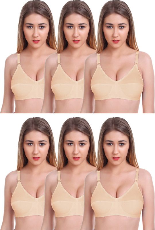 Pack of 6 Women Training/Beginners Non Padded Bra  (Beige)