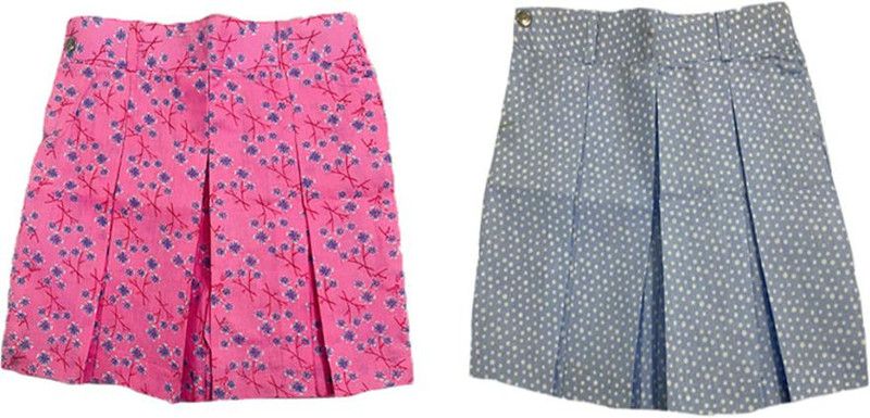 Baby Girls Printed Straight Multicolor Skirt