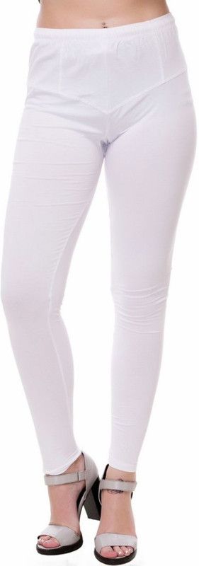 ELGAN Churidar Western Wear Legging  (White, Solid)