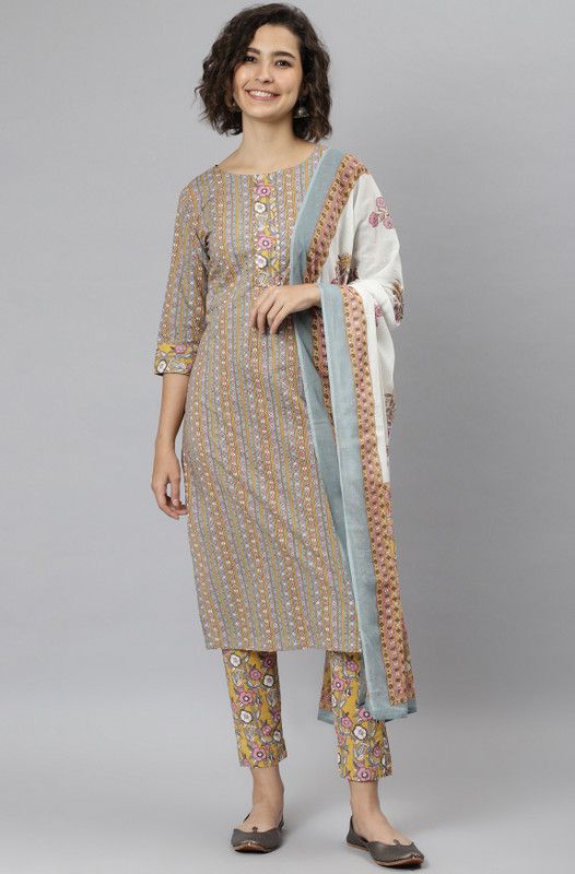 - Women Pure Cotton Kurta and Pant Set
