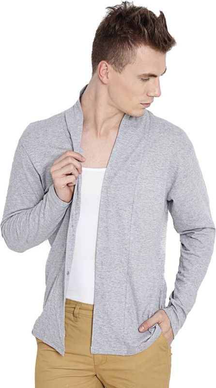 Men Full Sleeve Grey Shrug
