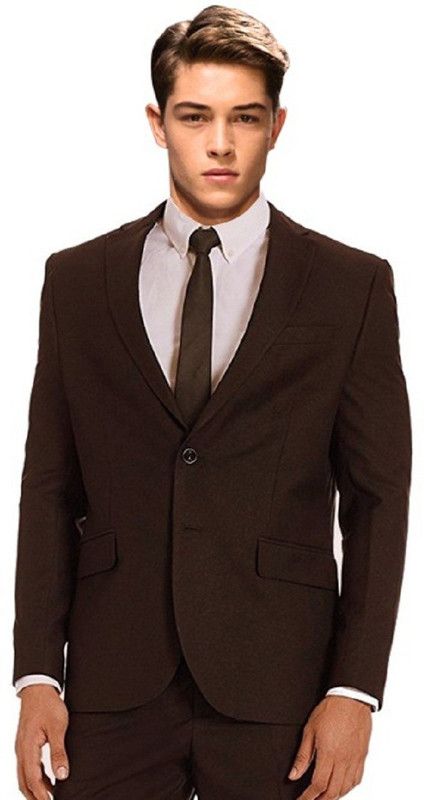 Men Solid Single Breasted Party, Formal, Casual, Wedding Blazer  (Brown)