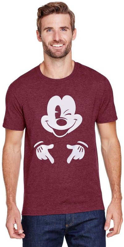 Cartoon Men Maroon T-Shirt