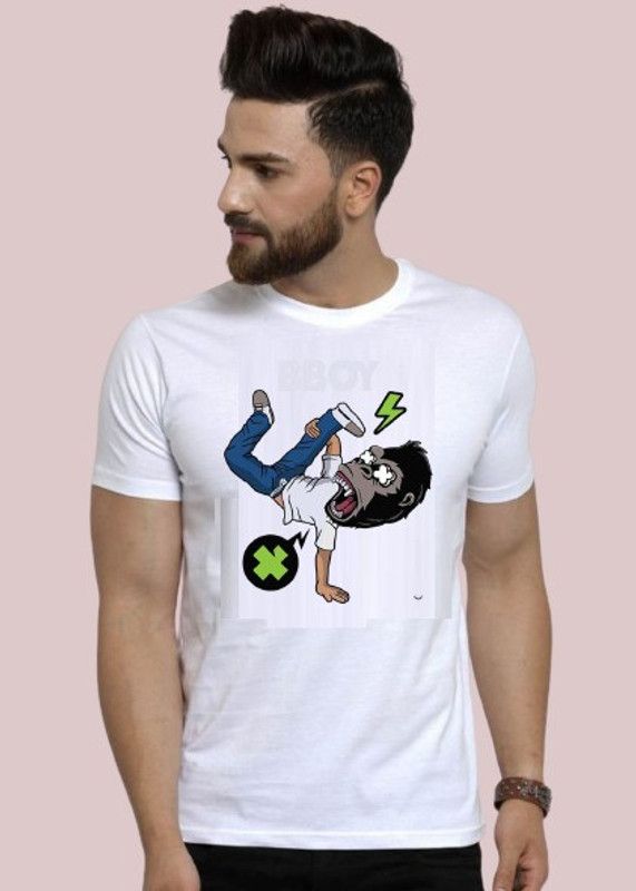100% Cotton Printed T Shirt New Anime Cartoon ALIAN EARTH U-STAND Men Printed Round Neck Cotton Blend White T-Shirt
