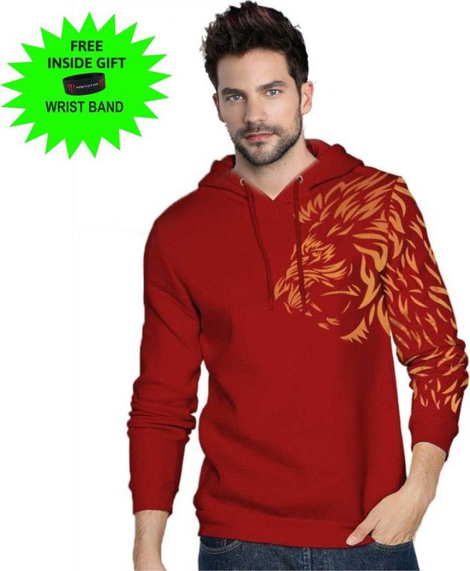 Animal Print Men Maroon T-Shirt