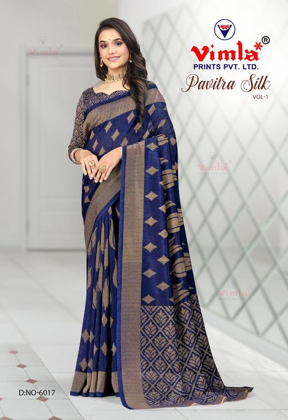 Printed, Woven Bollywood Art Silk Saree  (Dark Blue)