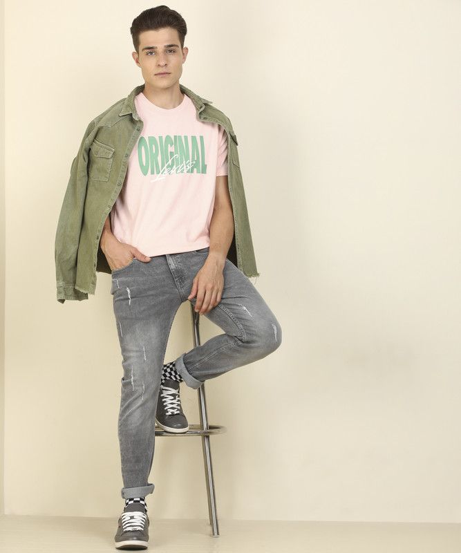 Levi's Graphic Tee Men Printed Round Neck Pure Cotton Pink T-Shirt