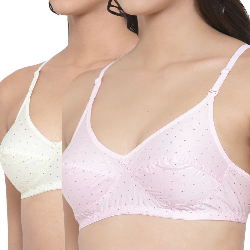 Women T-Shirt Non Padded Bra  (Yellow, Pink)