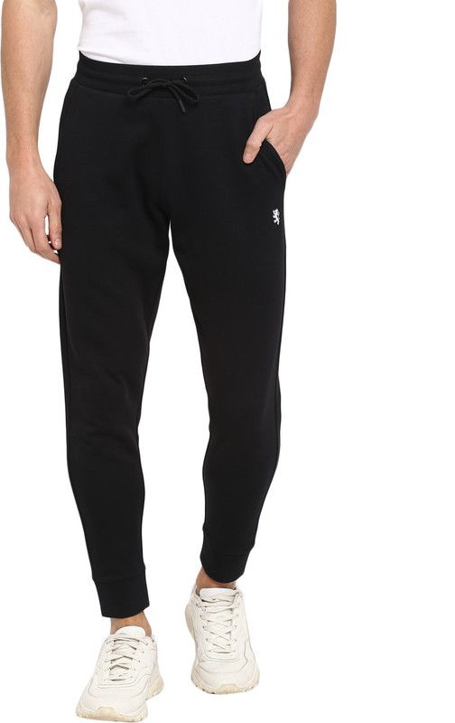Men Black Cotton Blend Trousers