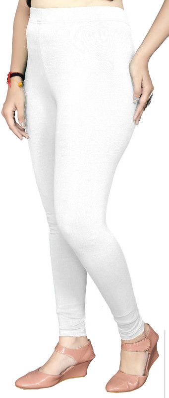 Softvelly Western Wear Legging  (White, Solid)