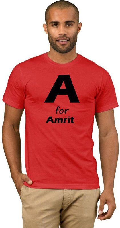 Amrit College Fashion 30 Men Printed Round Neck Cotton Blend Red T-Shirt