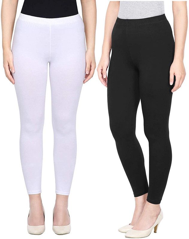 KEX Ankle Length Ethnic Wear Legging  (Black, Solid)