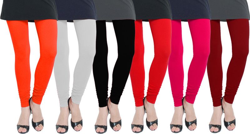 Heena Fashion Care Churidar Ethnic Wear Legging  (Orange, White, Black, Red, Pink, Maroon, Solid)