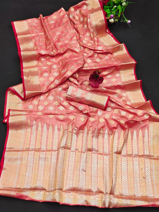 Woven Arani Pattu Pure Silk, Art Silk Saree  (Pink)