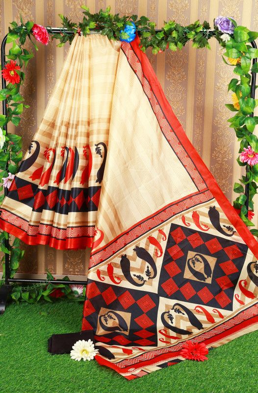 Daily Wear Art Silk, Silk Blend Saree  (Maroon)