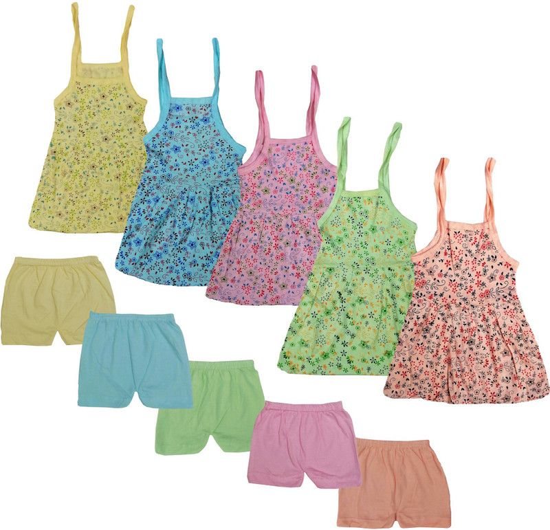 MSV VENTURE Baby Girls Casual Top Shorts  (Multicolor)