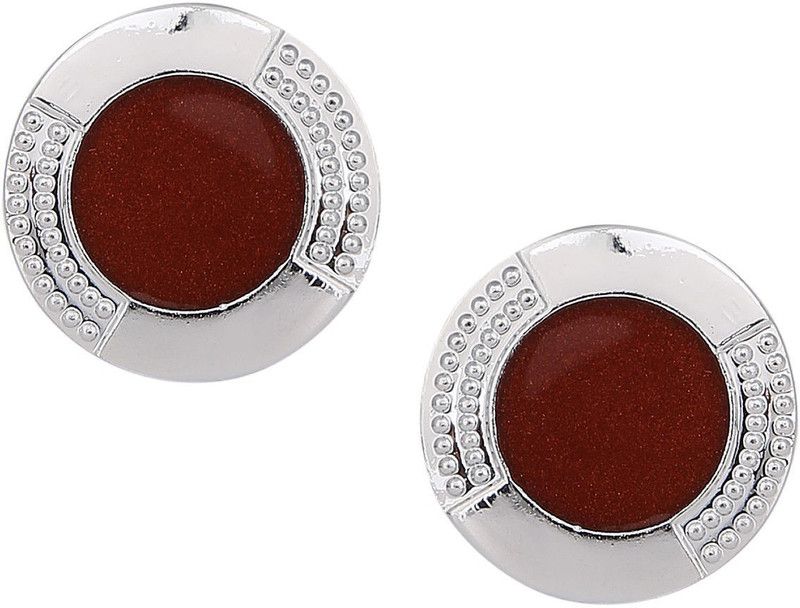 TRIPIN Brass Cufflink Set  (Maroon)