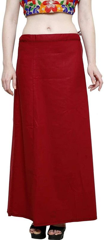 Radhey Rani Store Women's Cotton Inskirt Saree Petticoats Free Size (Deep Maroon) S-21 Pure Cotton Petticoat  (Free)