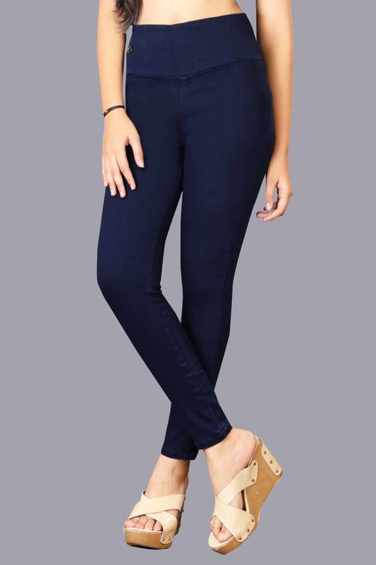 pryom Dark Blue Jegging  (Solid)