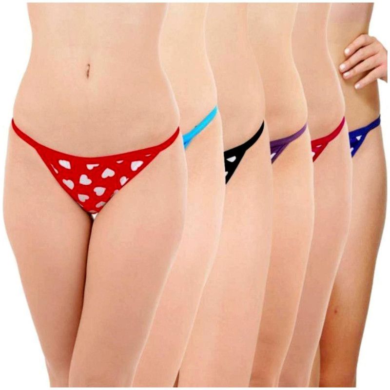 Pack of 6 Women Hipster Red, Blue, Black, Purple, Maroon, Light Blue Panty