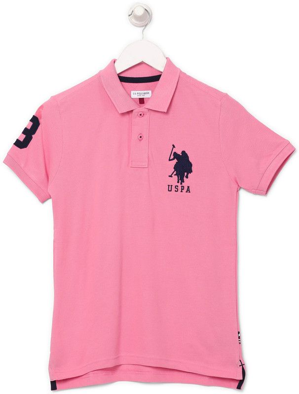 Boys Embroidered Cotton Blend T Shirt  (Pink, Pack of 1)