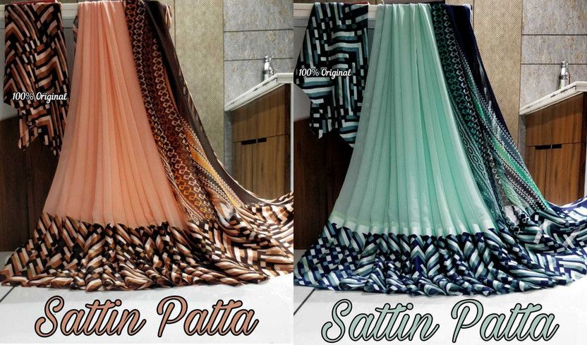 Printed Bollywood Georgette Saree  (Pack of 2, Light Blue)