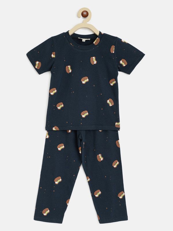 Pack of 2 Boys & Girls Printed Polyester Straight Kurta  (Dark Blue)