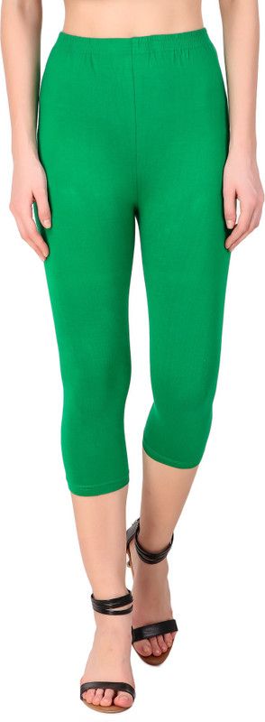 Cotton Women Capri Women Green Capri