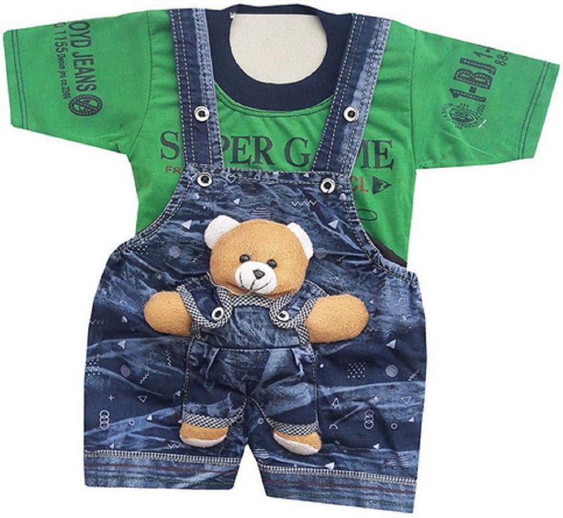 Boys & Girls Transformers Casual Dungaree Dungaree  (Green)