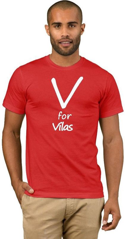 Vilas College Stylish 29 Men Printed Round Neck Cotton Blend Red T-Shirt