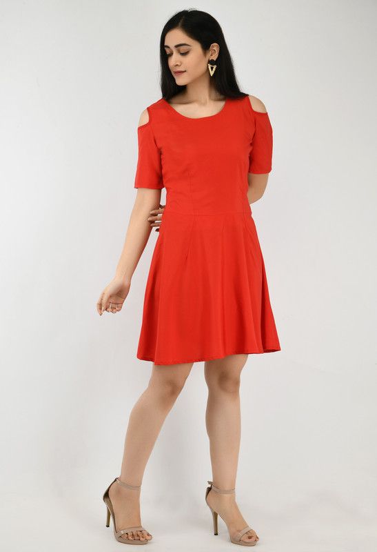 Women Skater Red Dress