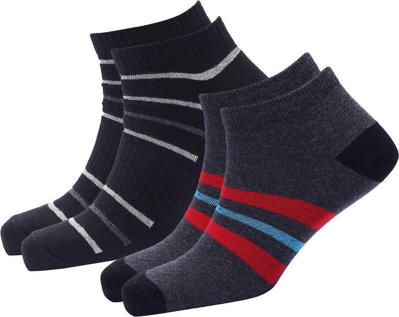 Men & Women Striped Ankle Length  (Pack of 2)