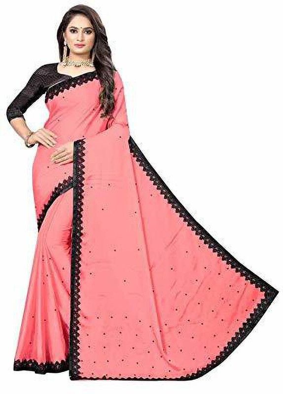 Printed Bandhani Art Silk, Pure Cotton Saree  (Orange)