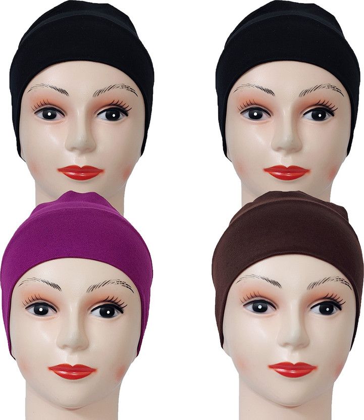 Solid Skull Cap  (Pack of 4)