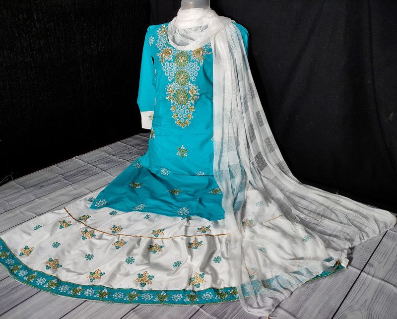 Girls Kurta  (Light Blue)
