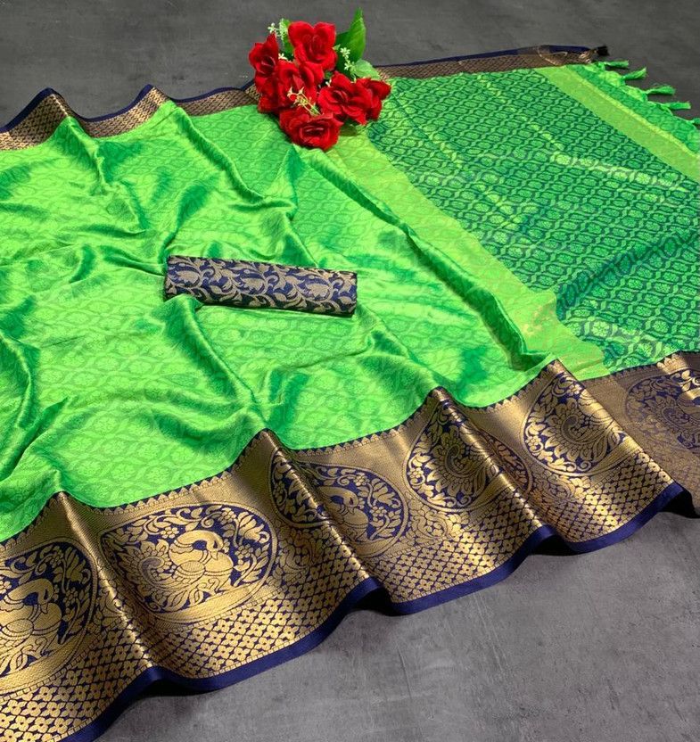 Woven, Embellished Daily Wear Jacquard, Cotton Silk Saree  (Multicolor)